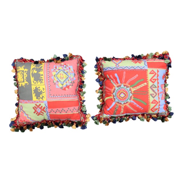 Southwestern Style Accent Pillows/Pair For Sale