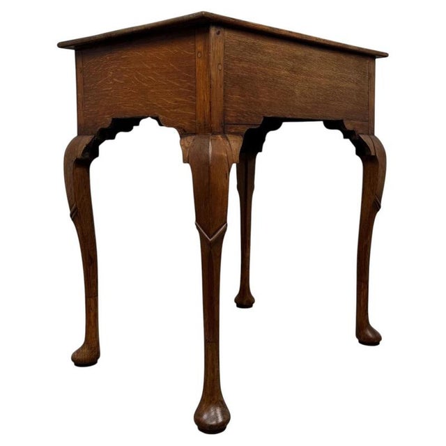 18th Century Antique English Georgian Oak Side Table For Sale - Image 10 of 13