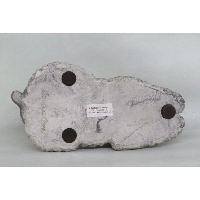 Gray Sandicast Gray Schnauzer Dog Ceramic Figurine Statue Door Stopper For Sale - Image 8 of 13