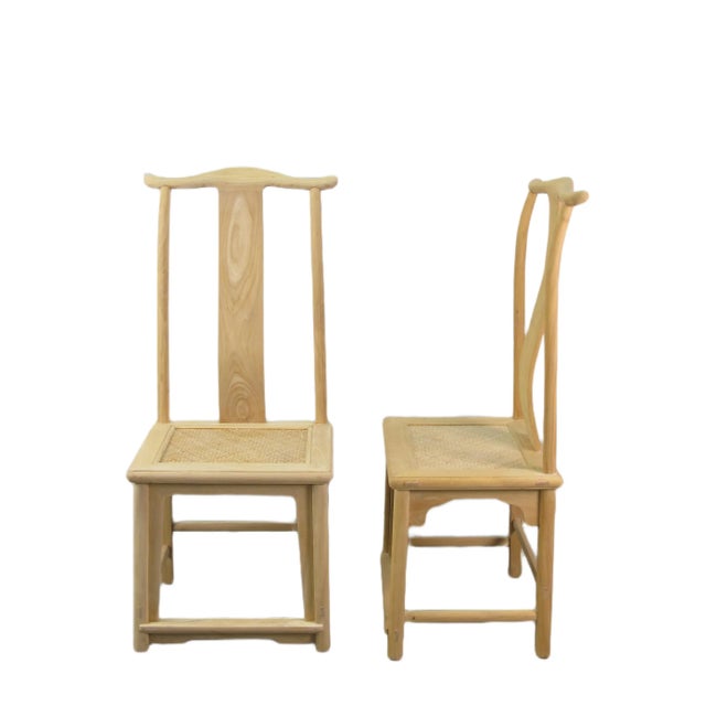 2020s Natural Wood Color Vintage Dining Chairs, Set of 4 For Sale - Image 5 of 12