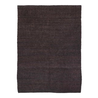 Brown Solid Handwoven Premium Natural Jute Yarn Flatweave Rug 6x9 Ft. For Sale