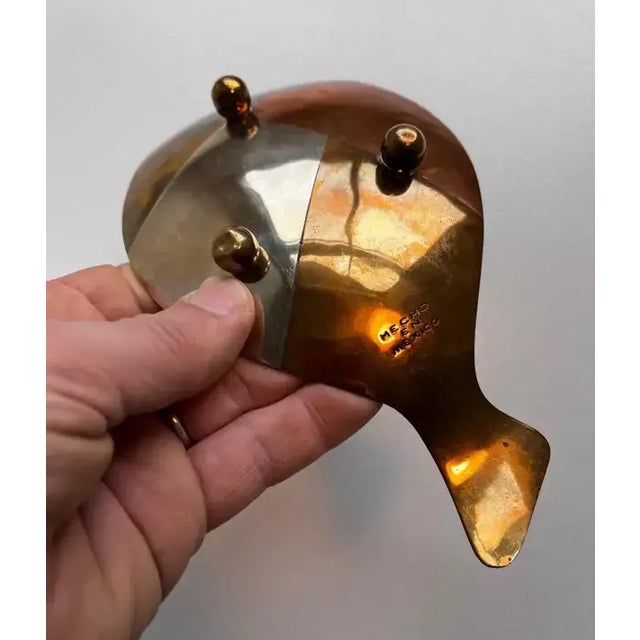 1960s Circa 1960s Mexican Mixed Metals Footed Dish & Ashtrays - Set of 3 For Sale - Image 5 of 9