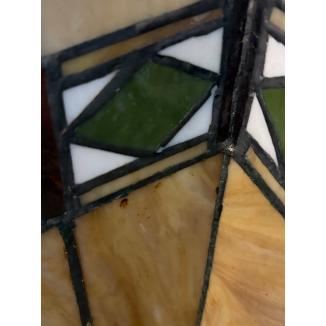 Heavy weight shade in a unique geometric patterned style It has a unique low light glow when lit, perfect for a low lit...