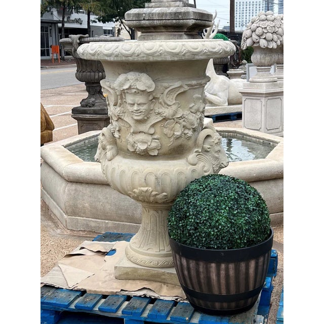 Pair of Large French Cast Garden Vases After the Models of Jean-Baptiste Pigalle For Sale - Image 12 of 13
