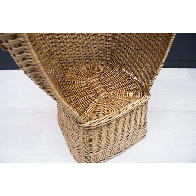 Large Italian Rattan Lounge Chair, 1970s For Sale - Image 10 of 18