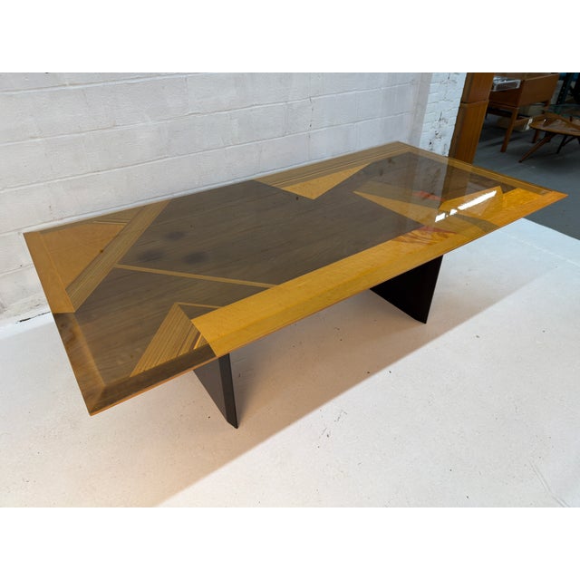 Giovanni Offredi 1980s Italian Geometric Dining Table Attributed to Giovanni Offredi for Saporiti For Sale - Image 4 of 16