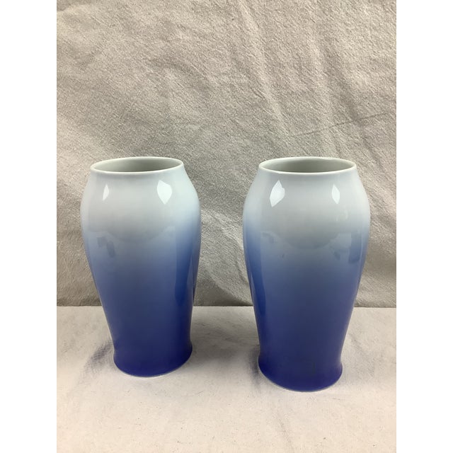 Bing & Grondahl 1930s Bing and Grondahl Christmas Roses Vases - a Pair For Sale - Image 4 of 9