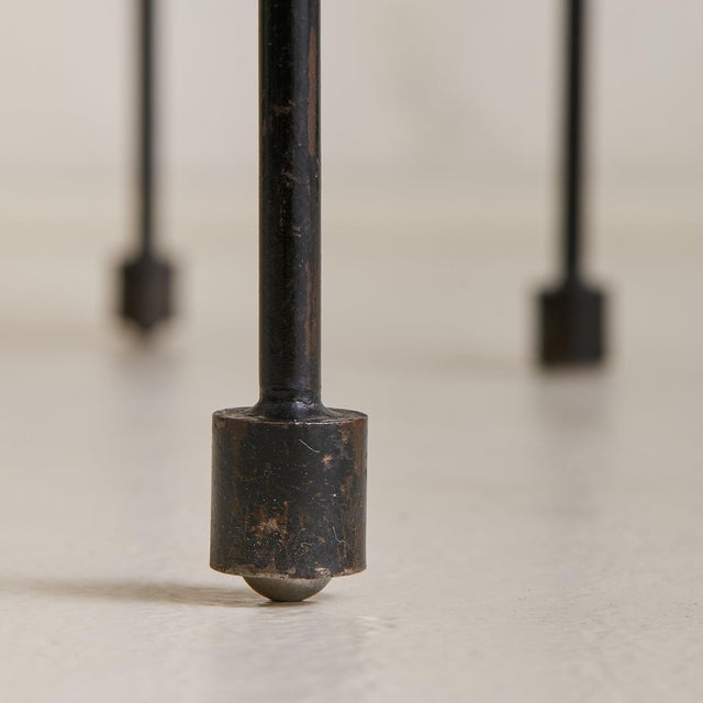 Pair of Italian Red Marble + Iron Asymmetrical Coffee Tables, 1950s For Sale - Image 11 of 11