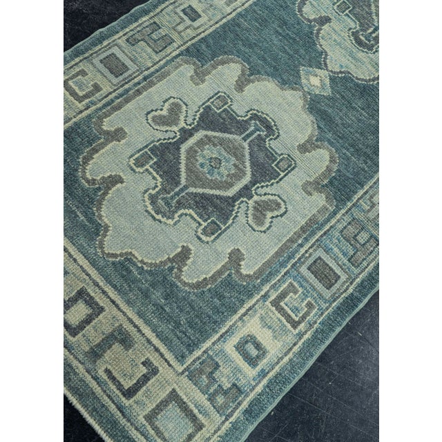 Black Turkish Oushak Rug 2'10" x 8'4" #19088 For Sale - Image 8 of 8