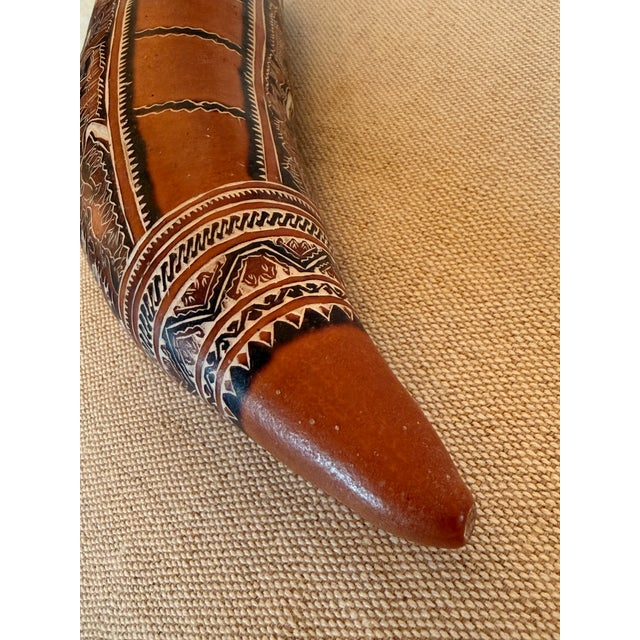 Vintage Intricately Hand-Carved Peruvian Folk Art Storyteller Gourd Rattle For Sale - Image 12 of 15