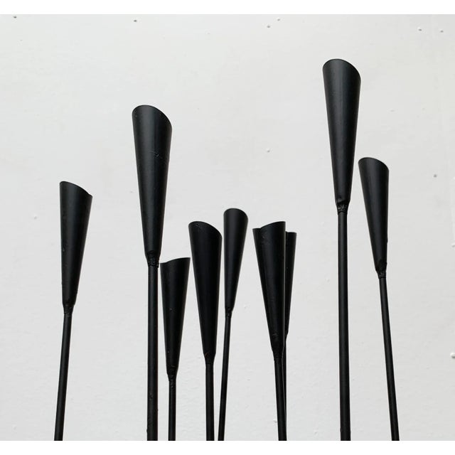 Mid-Century Brutalist String Style Metal Candleholder For Sale - Image 4 of 18