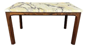 Vintage Danish Mid Century Modern Rosewood & Marble Side Table by Kai Kristiansen