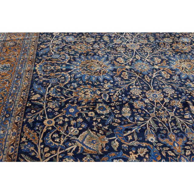 Authentic Persian Kirman Handmade Wool Rug For Sale - Image 4 of 8