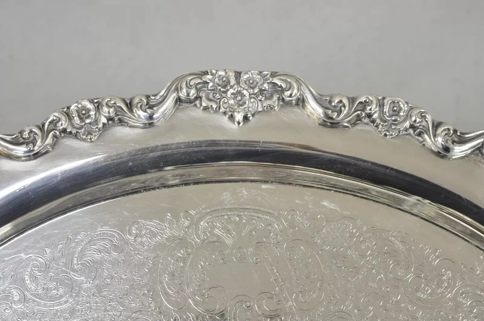 Vintage Towle 6955 Large Silver Plated Oval Victorian Serving