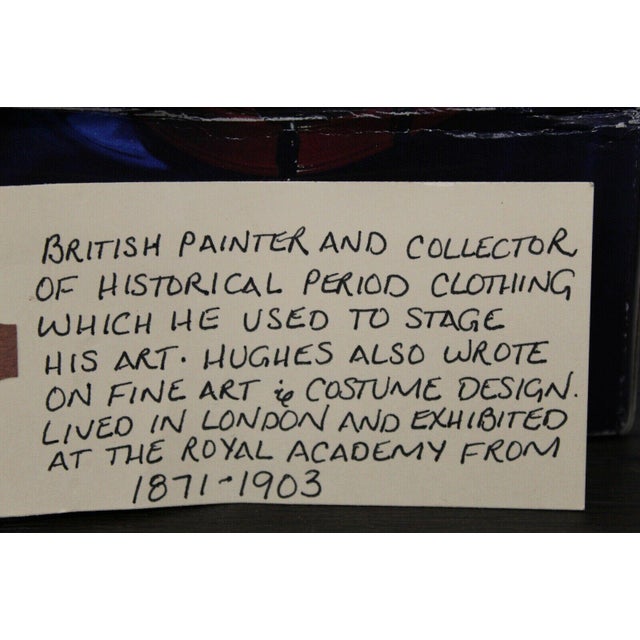 Metal 1970s Victorian Style Figurative Interior Scene Oil Painting by Talbot Hughes For Sale - Image 7 of 8