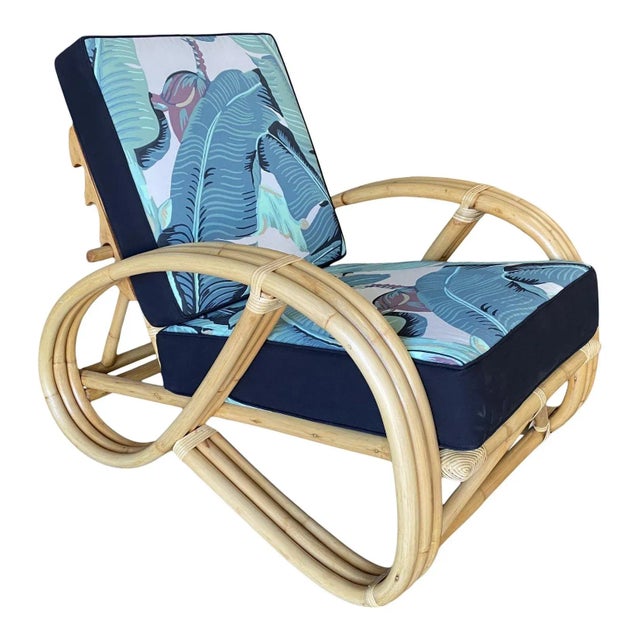 Restored 3/4 Pretzel Rattan Lounge Chair With Adjustable Back For Sale - Image 12 of 12