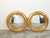 Mid 20th Century Pair of English Giltwood 1940s Round Convex Mirrors with Carved Oak Leaves For Sale - Image 5 of 11