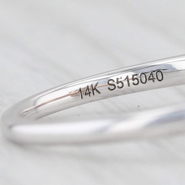 0.55ctw Round Diamond Halo Engagement Ring 14k White Gold Size 6.5 For Sale In Greensboro - Image 6 of 8