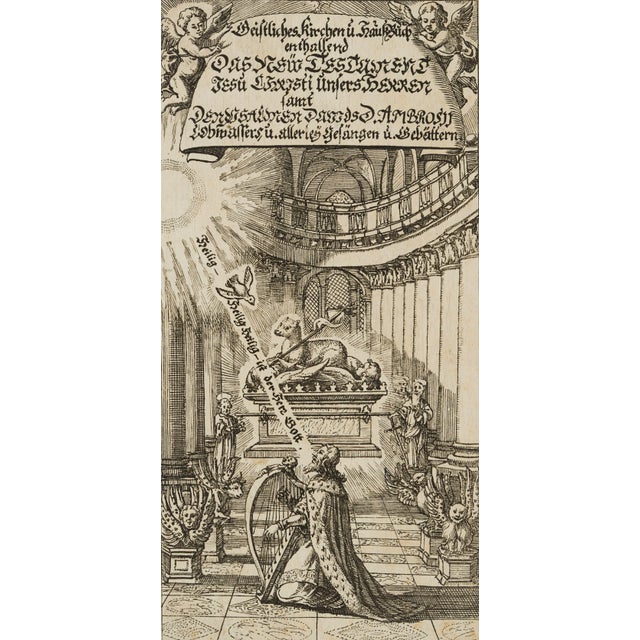J. Meyer, Title of an Ecclesiastical Ledger, 17th-Century, Etching For Sale