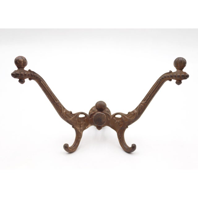 Victorian Pair of Antique Victorian Cast Iron Hall Tree Hooks For Sale - Image 3 of 7