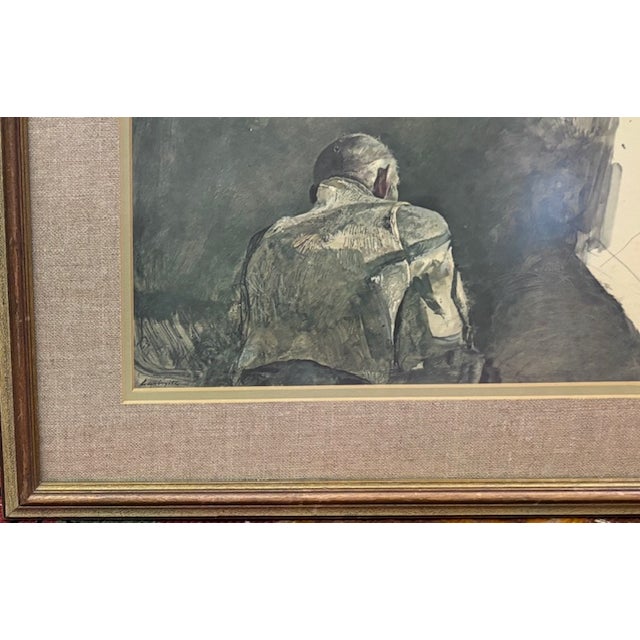 Mid-Century Modern Mid Century Print of Andrew Wyeth's Painting " Spring Sun" - ColorDry Brush Lithograph 1961 For Sale - Image 3 of 8