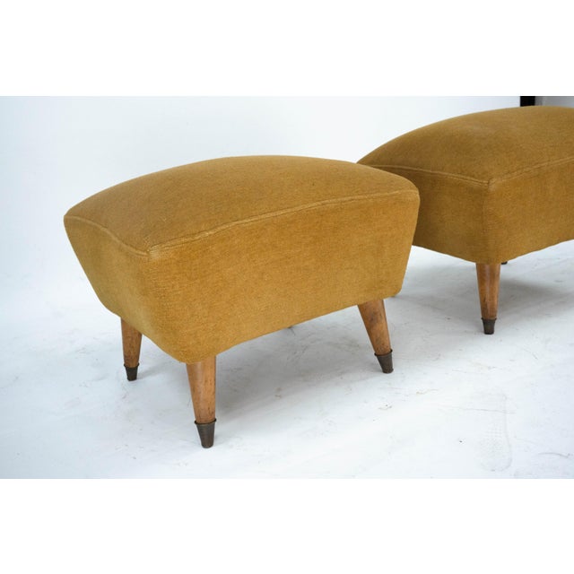 Mid-Century Italian Ottomans in the style of Gio Ponti, Italy, 1950s, Set of 2 For Sale - Image 4 of 14