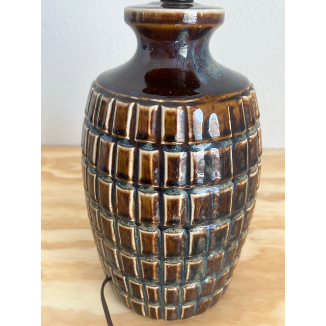 Brown Vintage Brown Grenade Ceramic Lamp For Sale - Image 8 of 9