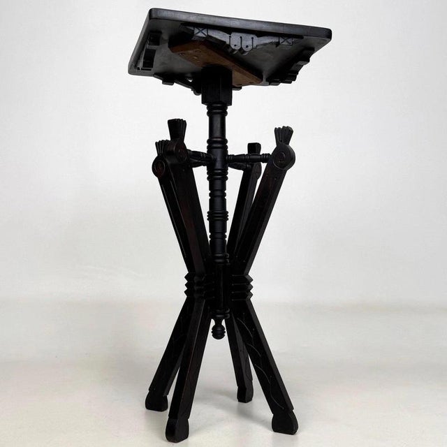 1920s Antique English Ebonised Side Table, 1920 For Sale - Image 5 of 12