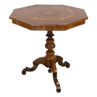 Italian 19th Century Inlaid Walnut Sorrento Table For Sale