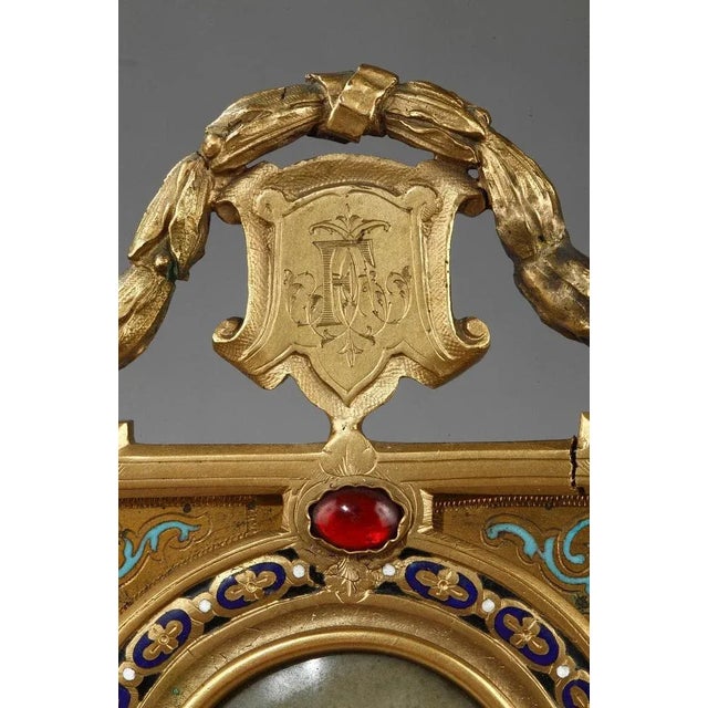 Blue 19th Century Porcelain Portraits in Gilded Bronze Frames by A. Giroux, Set of 2 For Sale - Image 8 of 15