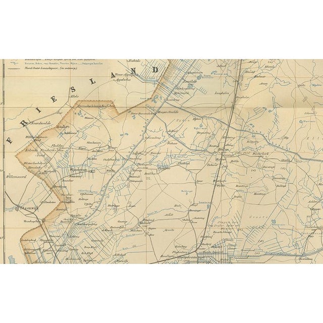 Antique Dutch Provincial Folding Map by J. Kuijper, 1908 For Sale - Image 4 of 10