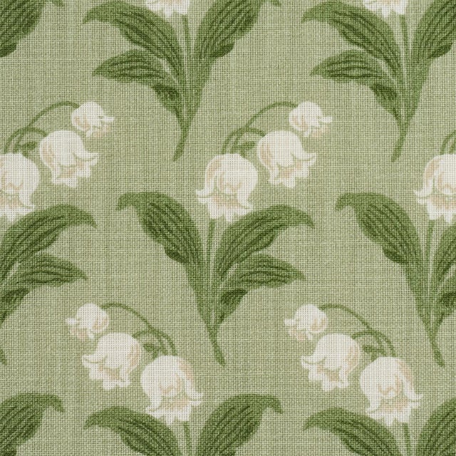 Contemporary SAMPLE - Schumacher Lily Of The Valley Indoor/Outdoor Fabric In Moss For Sale - Image 3 of 4