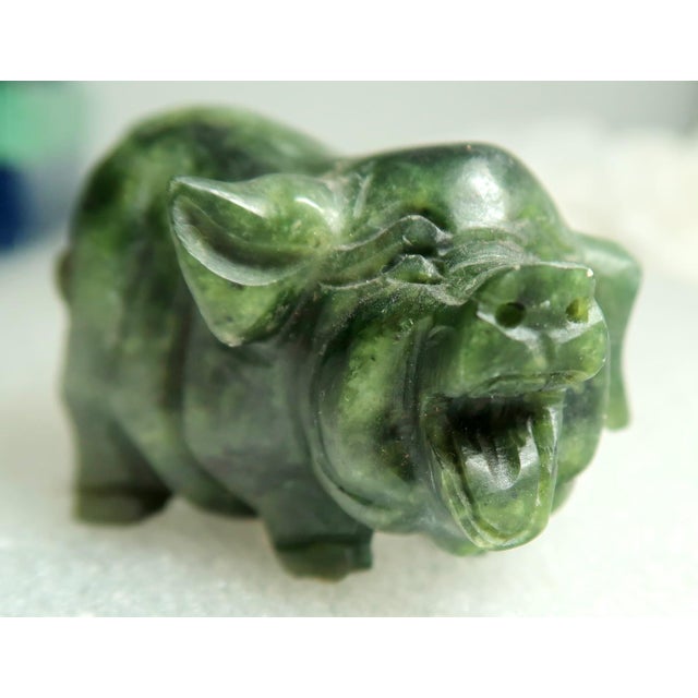 Miniature Hand-Carved Piglet of Serpentine Stone - Petey the Piglet! For Sale - Image 12 of 18