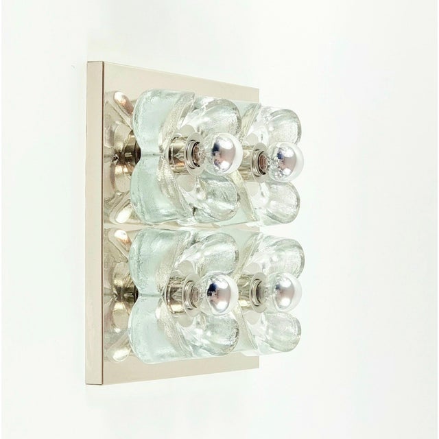 Mid-Century Modern Mid-Century Modern Floral Glass & Chrome Wall Light from Sische, Germany, 1970s For Sale - Image 3 of 11