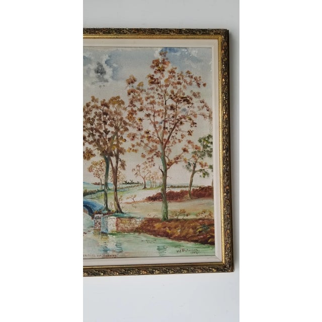 Wood 1907 "Over the Hills and Far Away" Landscape Oil Painting by H. J Petersen, Framed For Sale - Image 7 of 13