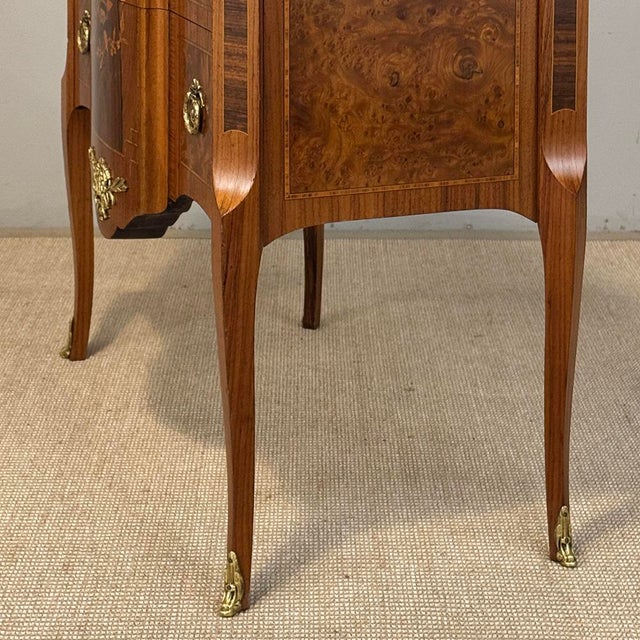 Antique French Louis XVI Marquetry Rouge Marble Top Commode For Sale - Image 13 of 18