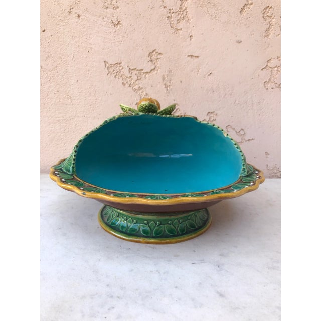 Minton Late 19th Century English Victorian Majolica Chestnut Server Minton For Sale - Image 4 of 10