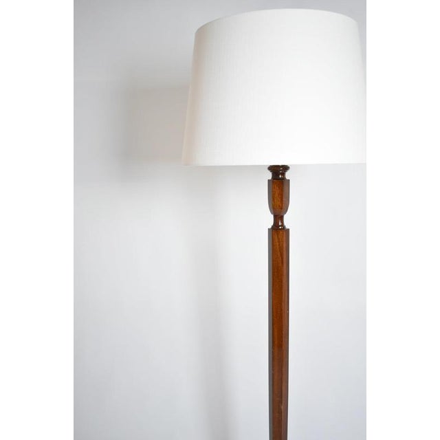Art Deco Mahogany Floor Lamp, 1940s For Sale - Image 4 of 5