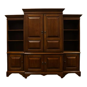 Broyhill Furniture Village Craftsman Collection Solid Cherry Contemporary Traditional Style 93" Entertainment Center 794-8030 / 794-8031 / 794-8032
