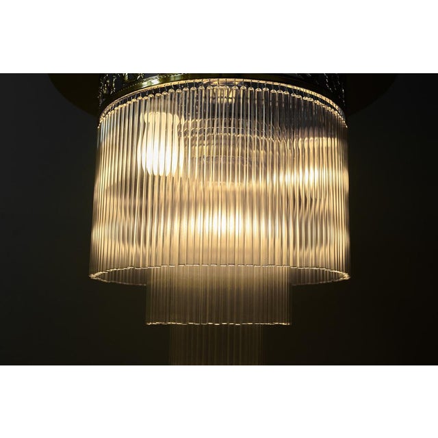 Art Deco Ceiling Lamp with Glass Sticks, Vienna, 1920s For Sale - Image 6 of 15