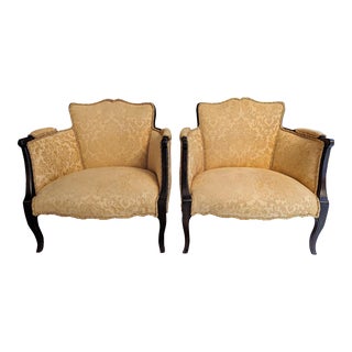 Late 19th Century Upholstered French Armchairs - a Pair For Sale
