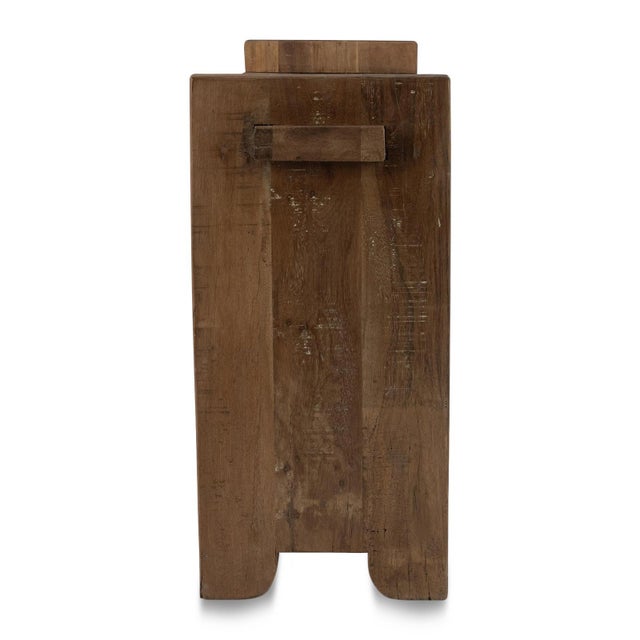 Contemporary Simple Rustic Salvaged Three-Drawer Console Table For Sale - Image 3 of 8