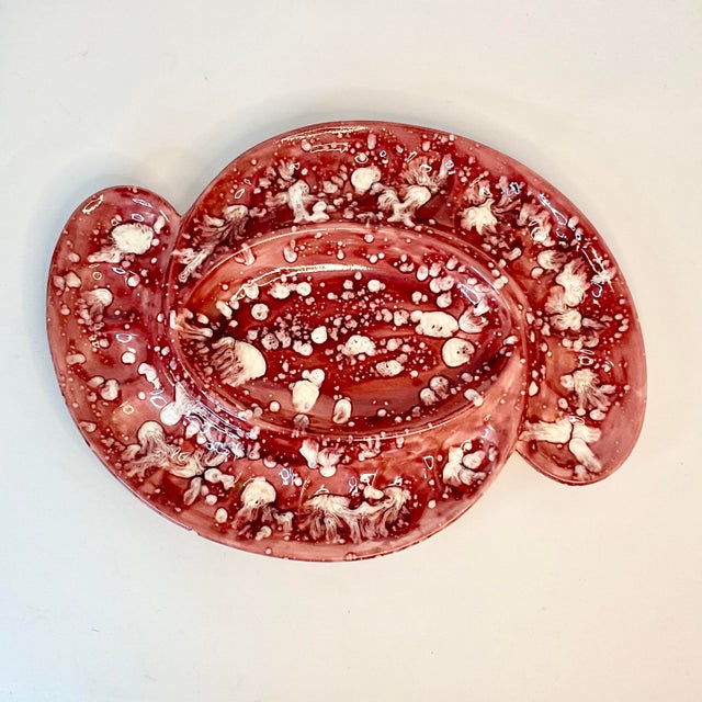 Mid-Century Americana Folk Art Splattered Deviled Egg Plate, Artist Signed For Sale - Image 10 of 16