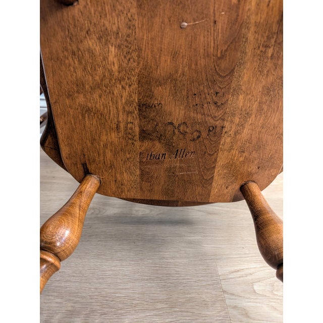 Vintage Ethan Allen Heirloom Nutmeg Comb Back Windsor Maple Chair Pair For Sale - Image 10 of 11