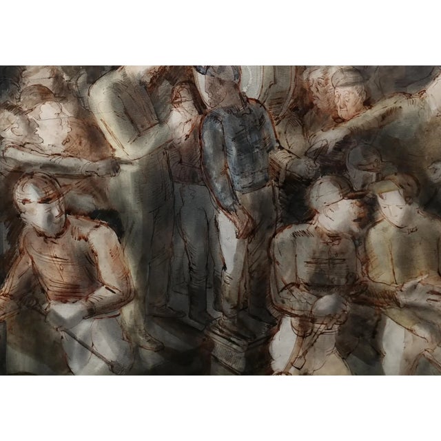 C. 1939 Carl Hugo Beetz "Jockeys" Mixed Media Painting For Sale In Los Angeles - Image 6 of 9