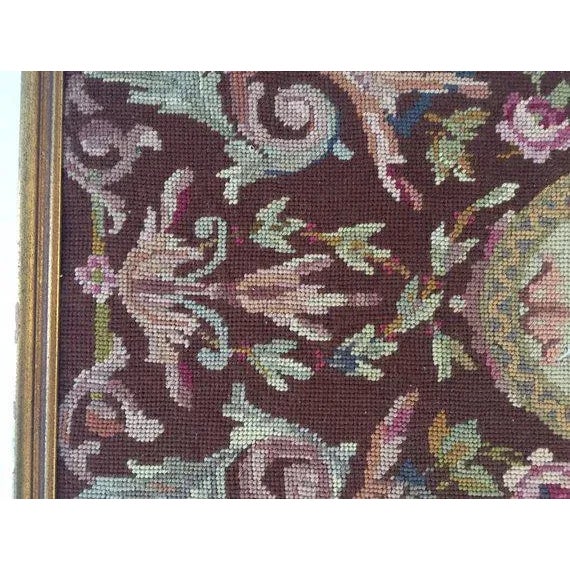 American Vintage French Style Needlepoint 32"l X 14" W For Sale - Image 3 of 5