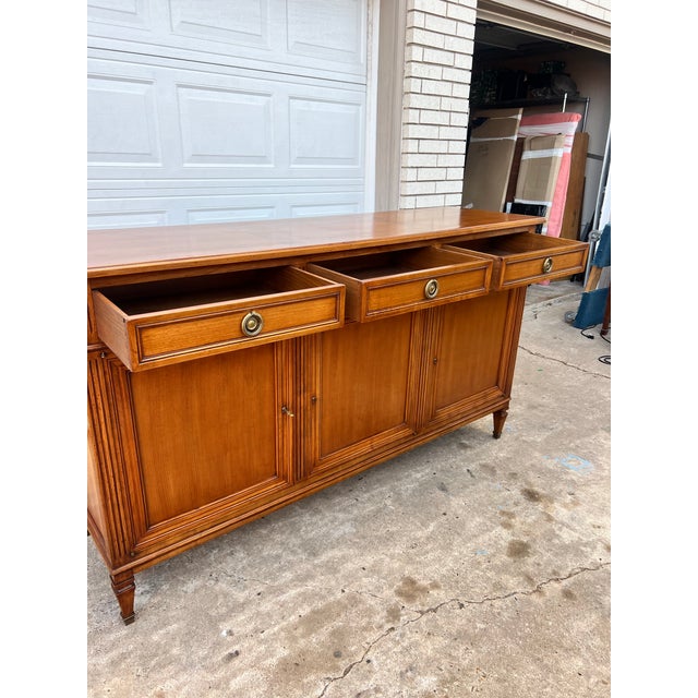 French 19th Century Louis XVI Walnut Three Door Sideboard For Sale - Image 11 of 12