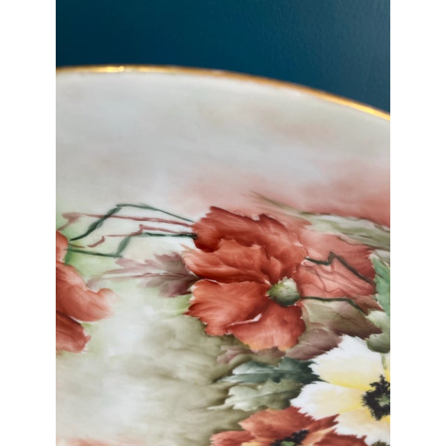 Limoges, France Early 1900's Limoges France Floral Decorative Plate For Sale - Image 4 of 8