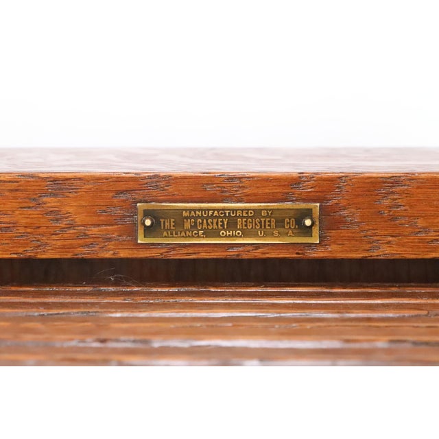 Mid 20th Century Antique the McCaskey Register Co. Quarter Sawn Oak File Cabinet For Sale - Image 5 of 16