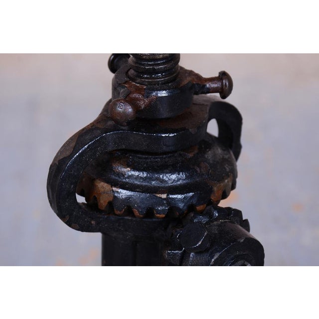 1970s Mid-Century Swivel Stool in Cast Iron and Leather, Italy, 1970s For Sale - Image 5 of 10